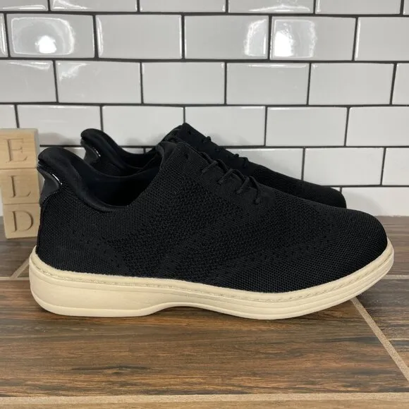 Orthofeet Rex Mens Size 9.5 Shoes Black Knit Lace Up Hands Free Casual Sneakers