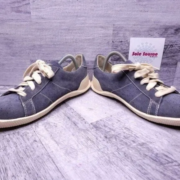 Palladium Suede Leather Low Top Casual Sneaker Blue Cream Men's sz 9