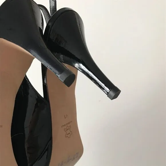 Pancaldi Platform Heels Patent Leather Sandals