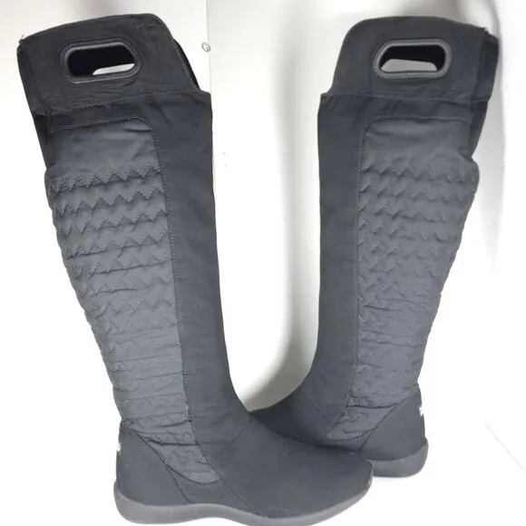Patagonia Women's Fiona US8,5 Black PrimaLoft Quilted SideZip Tall Winter Boots