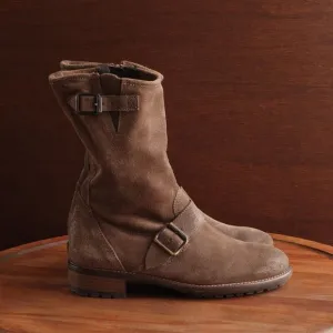 Paul Green Boots Womens SZ UK 3.5 US 6 Brown Suede Side Zip Moto Casual Buckle