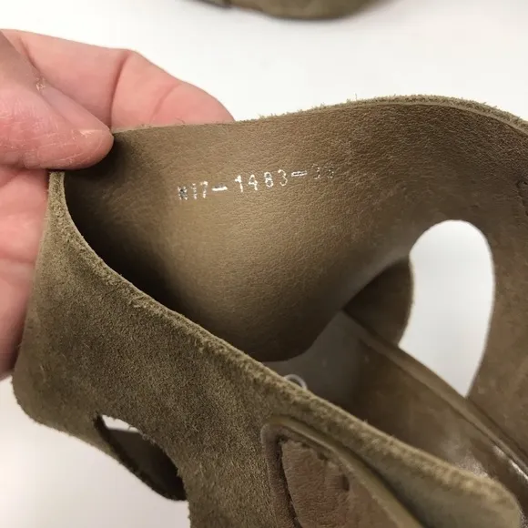 Pedro Garcia Olive Green Suede Sandals Heels 39