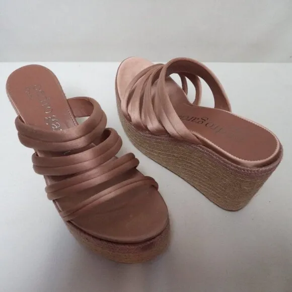 Pedro Garcia Satin Leather Dante Platform Sandals Heels Spain NEW Size Sz 36  6