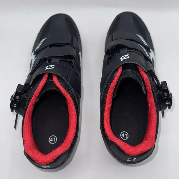 Peloton Black White Clip On Bike Cycling Shoes Womens Size 41 EU 10 US Men's 8.5