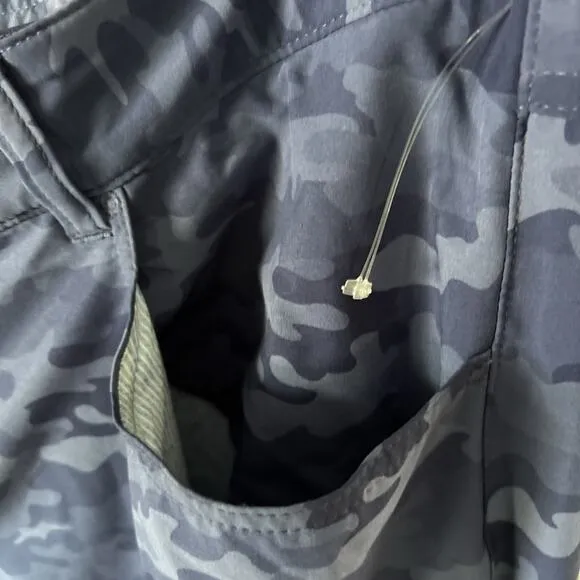 PETER MILLAR Pants Mens 38x32 Blue Camouflage Crown Sport 5-Pocket Golf New