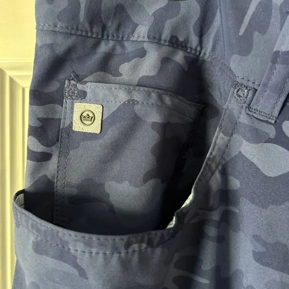 PETER MILLAR Pants Mens 38x32 Blue Camouflage Crown Sport 5-Pocket Golf New