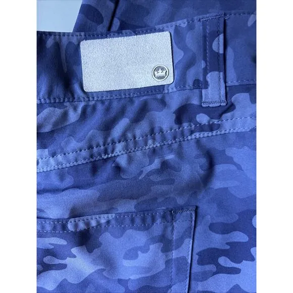 PETER MILLAR Pants Mens 38x32 Blue Camouflage Crown Sport 5-Pocket Golf New