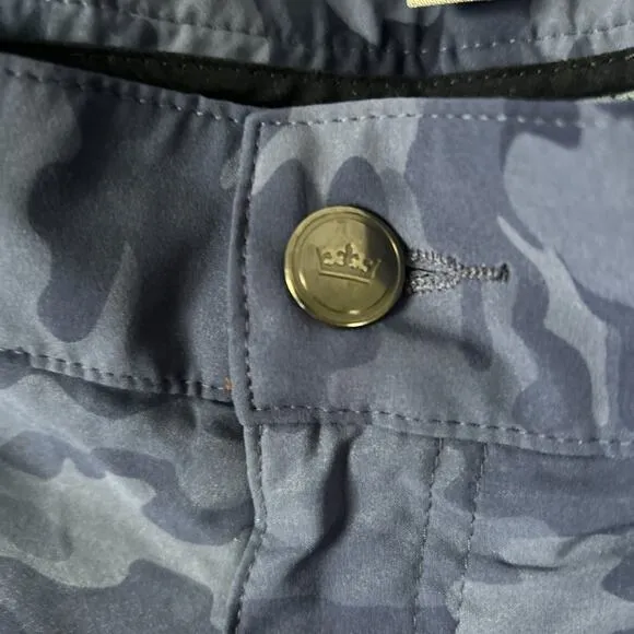 PETER MILLAR Pants Mens 38x32 Blue Camouflage Crown Sport 5-Pocket Golf New