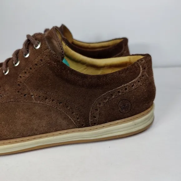 PETER MILLAR Plain Toe Derby Dark Brown Nubuck Suede Lace Up Casual Men Shoe 12M