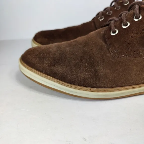 PETER MILLAR Plain Toe Derby Dark Brown Nubuck Suede Lace Up Casual Men Shoe 12M