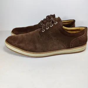 PETER MILLAR Plain Toe Derby Dark Brown Nubuck Suede Lace Up Casual Men Shoe 12M