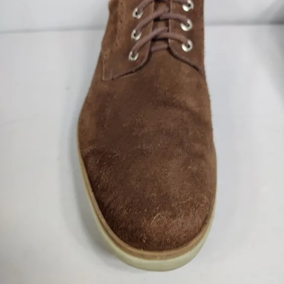 PETER MILLAR Plain Toe Derby Dark Brown Nubuck Suede Lace Up Casual Men Shoe 12M