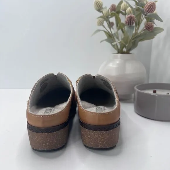 Pikolinos Granda Leather Wool Clogs Mules Slip On Shoes Brandy Women’s EU 36/5.5