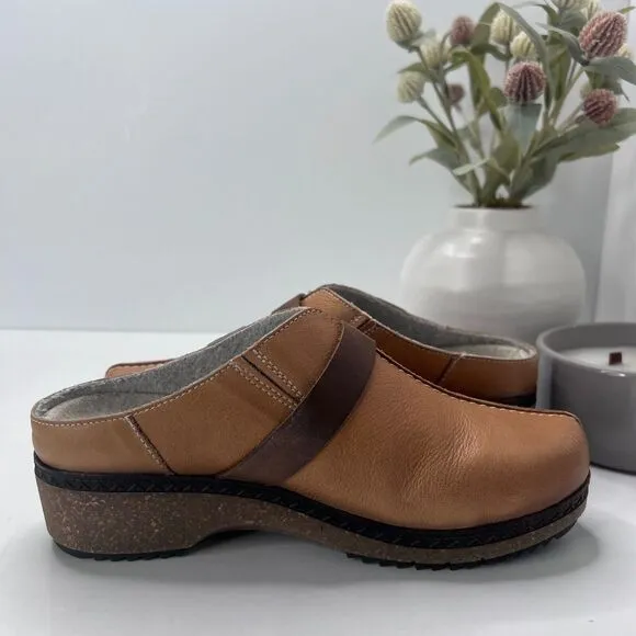 Pikolinos Granda Leather Wool Clogs Mules Slip On Shoes Brandy Women’s EU 36/5.5