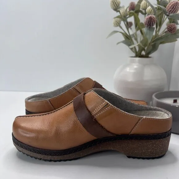 Pikolinos Granda Leather Wool Clogs Mules Slip On Shoes Brandy Women’s EU 36/5.5