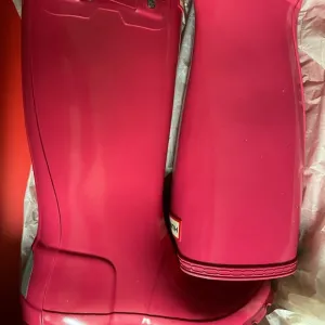 Pink rain boots