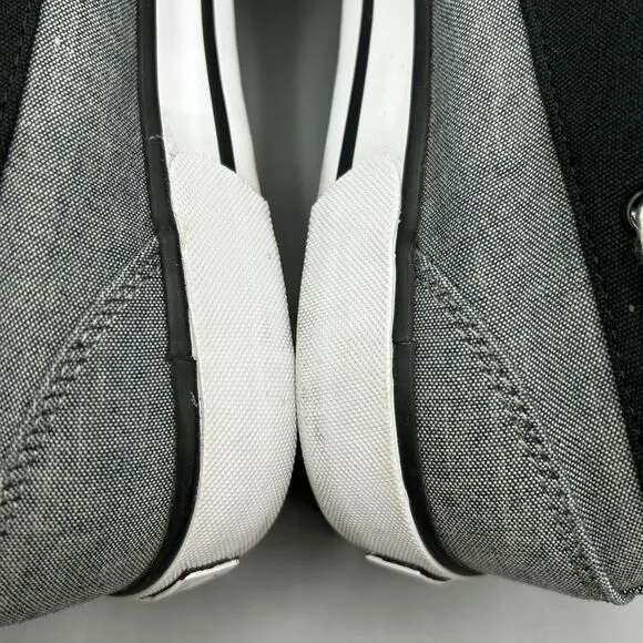 Polo Ralph Lauren Boat Shoes Preppy Mens Sneakers Grey Canvas Casual Size 12