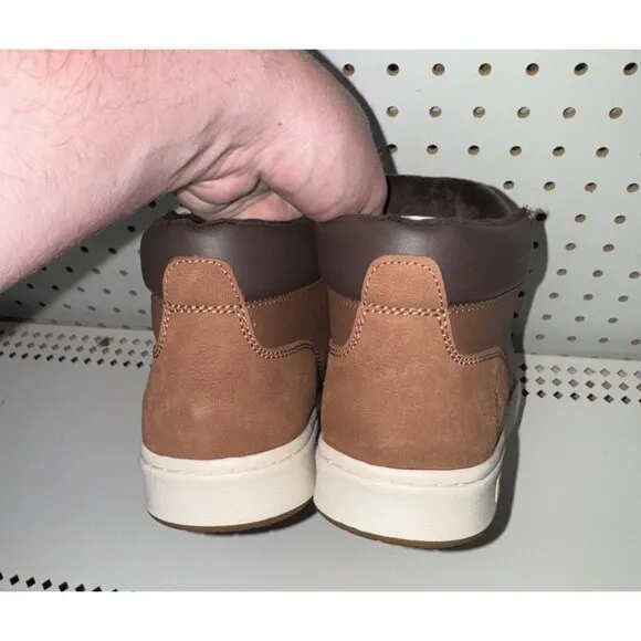 Polo Ralph Lauren Mens Leather Casual Athletic Sneaker Boots Size 11 Brown