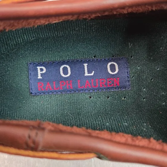 Polo Ralph Lauren Oxford Dress Shoes Mens Sz 10 Brown Preppy Lace Up Work Loafer
