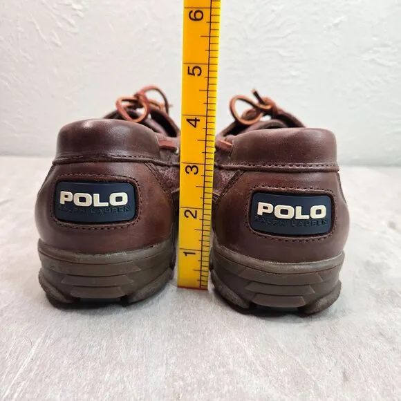 Polo Ralph Lauren Oxford Dress Shoes Mens Sz 10 Brown Preppy Lace Up Work Loafer
