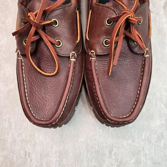 Polo Ralph Lauren Oxford Dress Shoes Mens Sz 10 Brown Preppy Lace Up Work Loafer