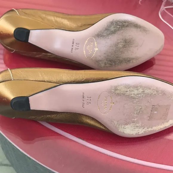 Prada amazing stone work on these leather shoes