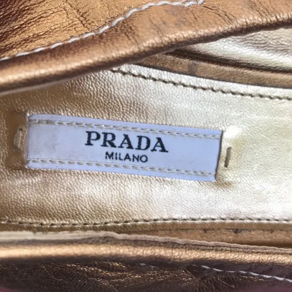 Prada amazing stone work on these leather shoes