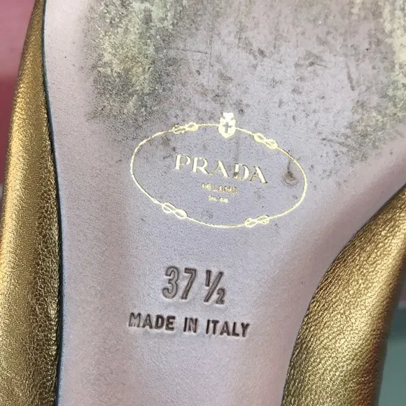 Prada amazing stone work on these leather shoes