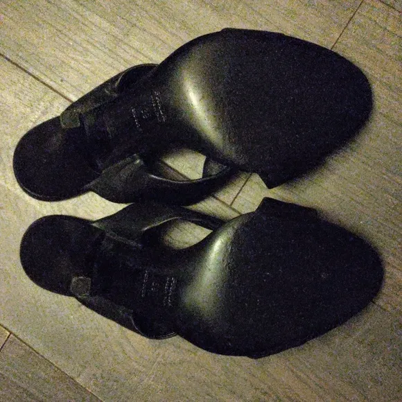 Prada Black Leather Knot Heel Sandals
