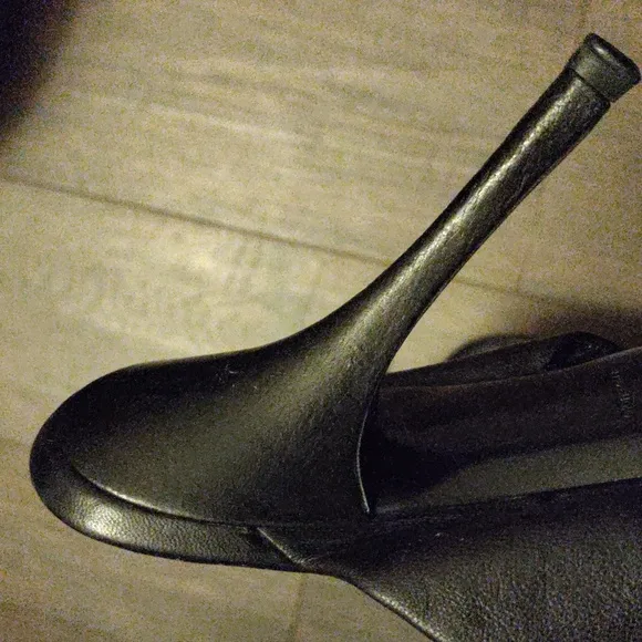 Prada Black Leather Knot Heel Sandals