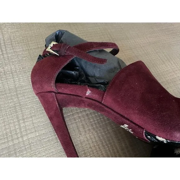 Prada Calzature Donna Sandals in Amaranto Suede. Size 40