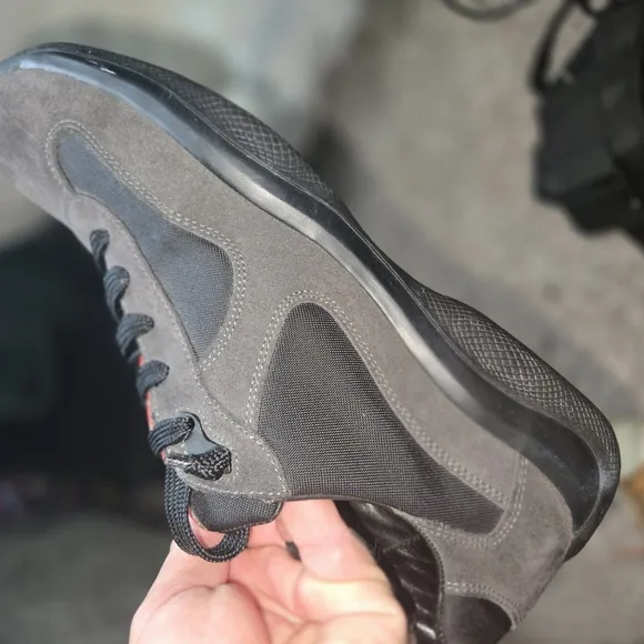 Prada Men's Gray Suede Sneakers