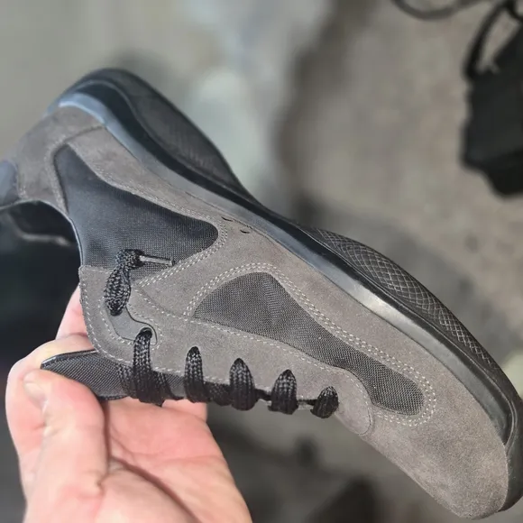 Prada Men's Gray Suede Sneakers