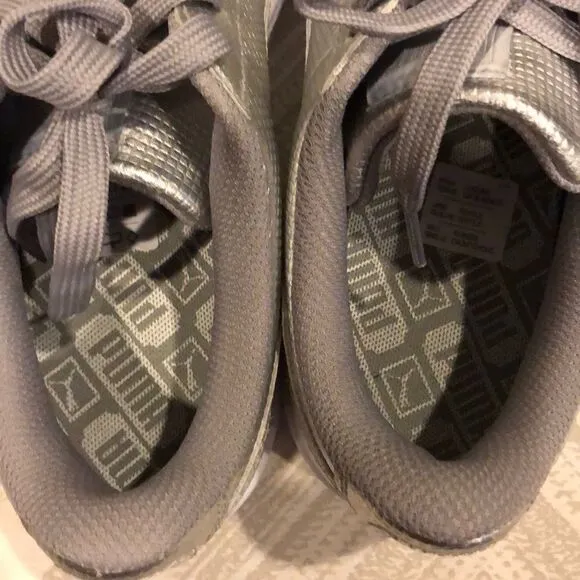 Puma Basket Classic Holographic Silver Sneakers - Size 4 1/2
