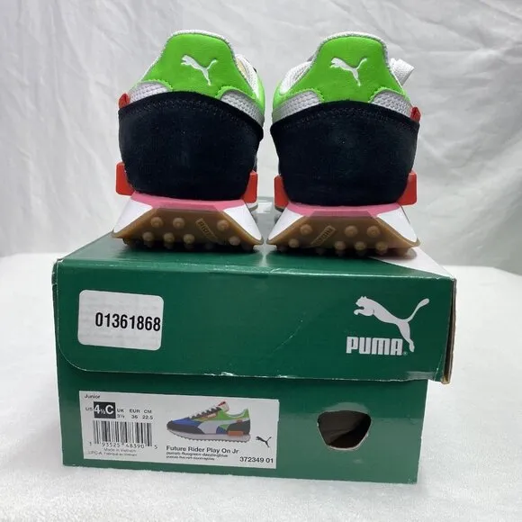 Puma Future Rider Play On JR Sneakers Multicolor Low Top Size 4.5C New 372349 01