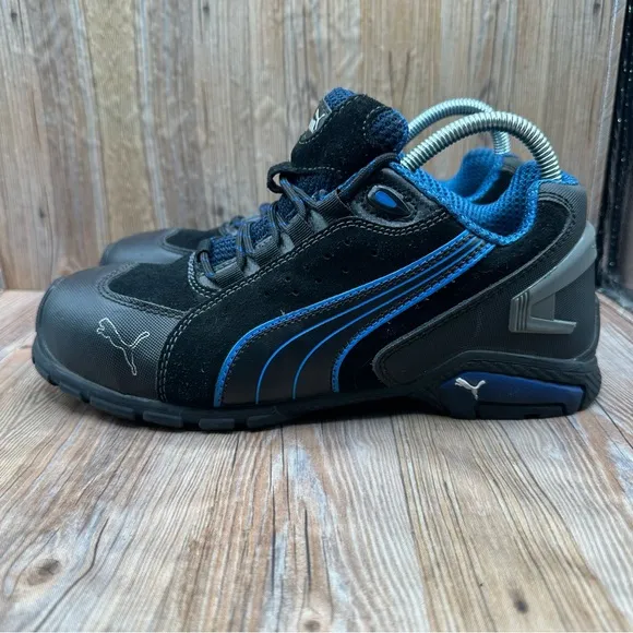 Puma Mens Safety Rio Industrial Steel Toes Work Shoes Sneakers Black Blue Size 8