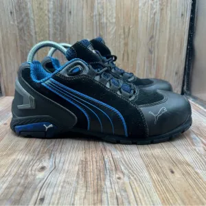 Puma Mens Safety Rio Industrial Steel Toes Work Shoes Sneakers Black Blue Size 8