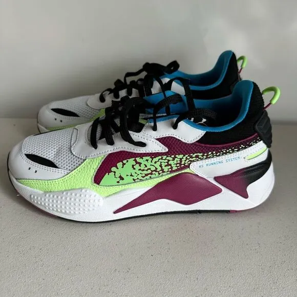 PUMA RS-X Blaster Mens Sneakers Running Shoes White Maroon Size 10 386903-02
