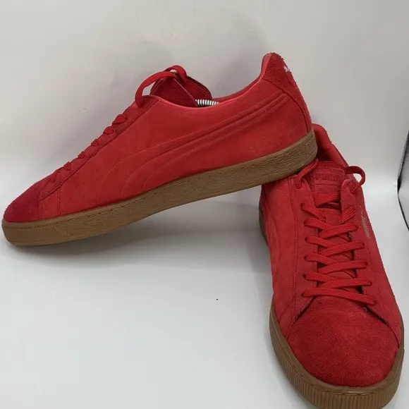 Puma Suede Emboss Men's Size 13 Sneakers 36074705 High Risk Red Gum Casual
