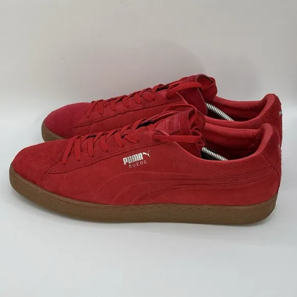 Puma Suede Emboss Men's Size 13 Sneakers 36074705 High Risk Red Gum Casual