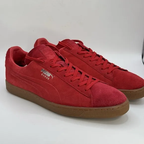 Puma Suede Emboss Men's Size 13 Sneakers 36074705 High Risk Red Gum Casual