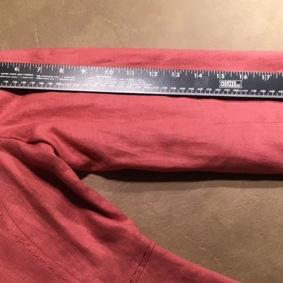 𝅺rafaella Tapered Career Jacket/Blazer, 100% Linen, CORAL ORANGE, Size 12