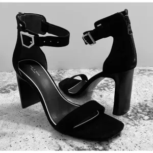 Rag &amp; Bone Ellis Sandal High Heel Black Suede Size 38 8 NEW