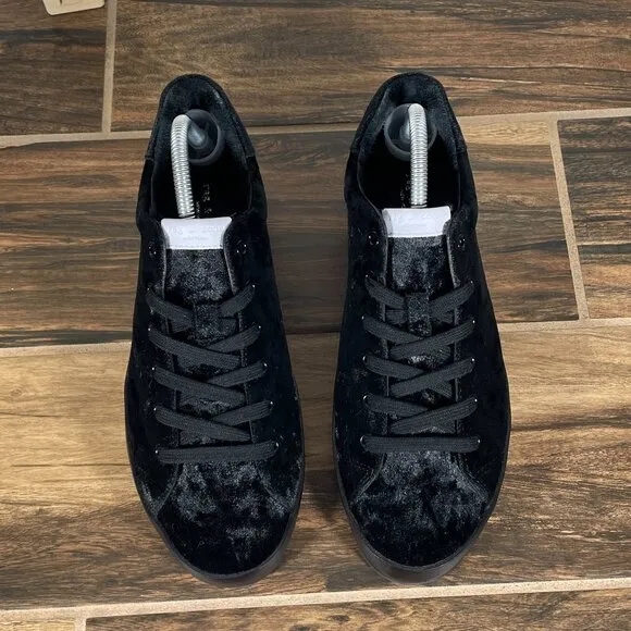 Rag &amp; Bone Rb1 Low Womens Size EU 40 Shoes Black Velvet Casual Lace Up Sneakers
