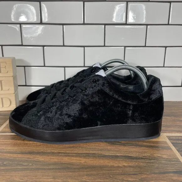 Rag &amp; Bone Rb1 Low Womens Size EU 40 Shoes Black Velvet Casual Lace Up Sneakers