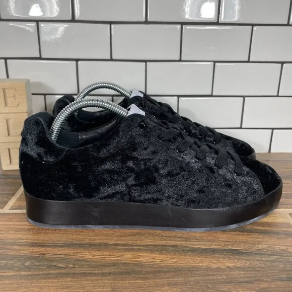 Rag &amp; Bone Rb1 Low Womens Size EU 40 Shoes Black Velvet Casual Lace Up Sneakers