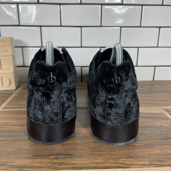 Rag &amp; Bone Rb1 Low Womens Size EU 40 Shoes Black Velvet Casual Lace Up Sneakers