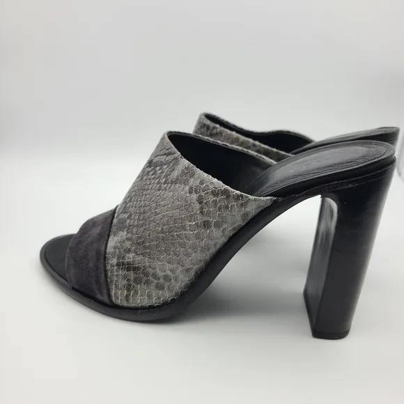 Rag &amp; Bone Sandals Heels black gray mules snake