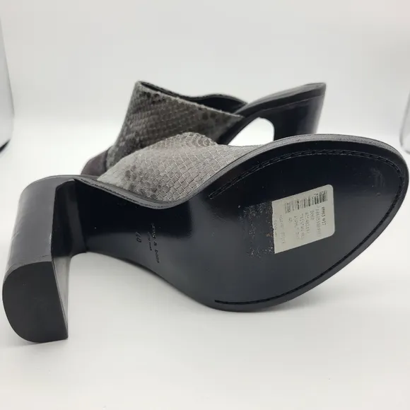 Rag &amp; Bone Sandals Heels black gray mules snake