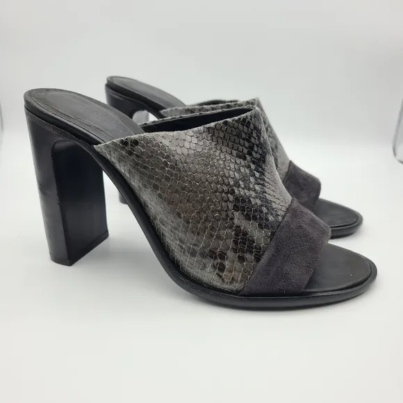 Rag &amp; Bone Sandals Heels black gray mules snake